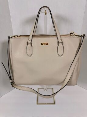 kate spade Cream Leather Tote with Removable Strap